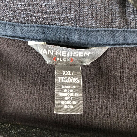 Van Heusen Flex Mens 1/4 Zip Pullover Sweatshirt Navy Blue XXL - Picture 3 of 4